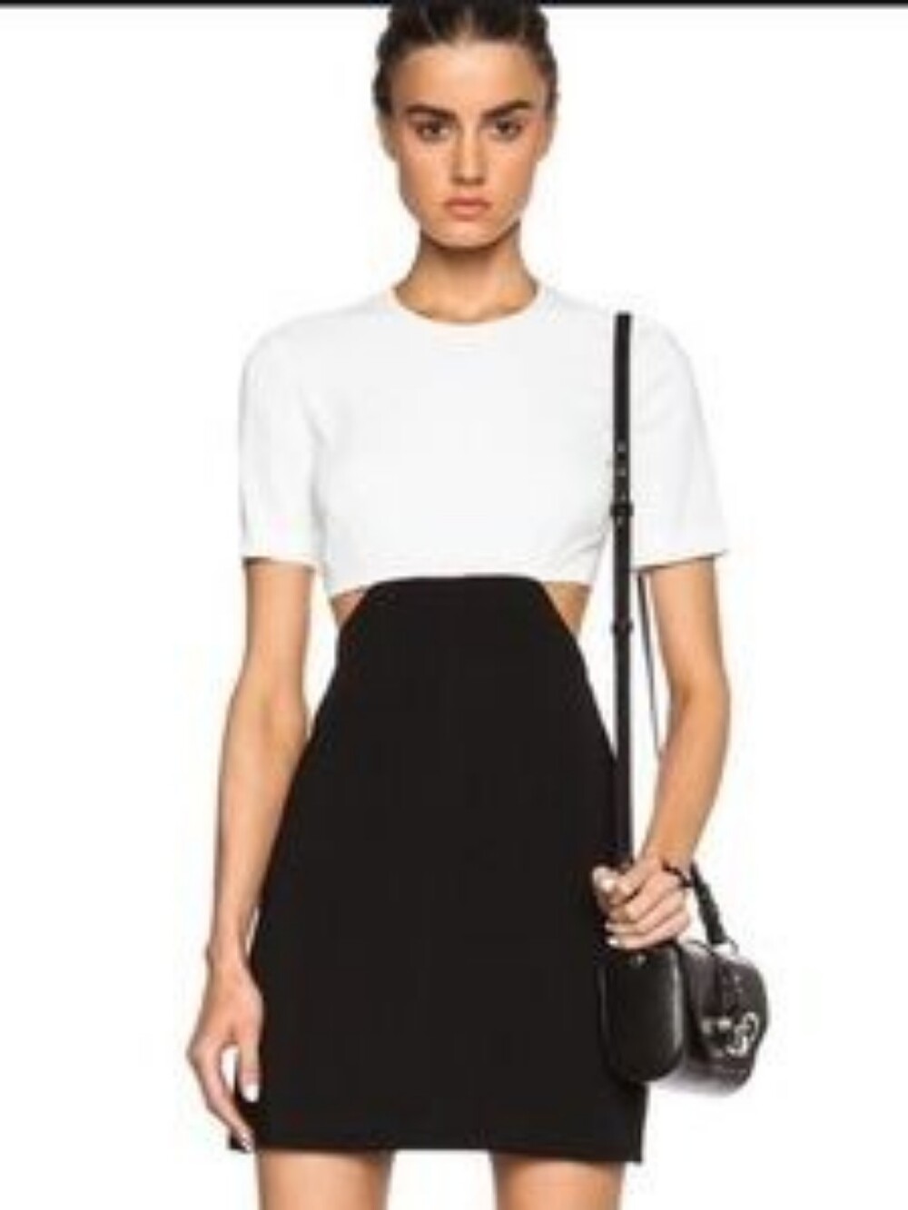 Forever 21 Contemporary Black & White Cut-Out Mini Dress Size Medium